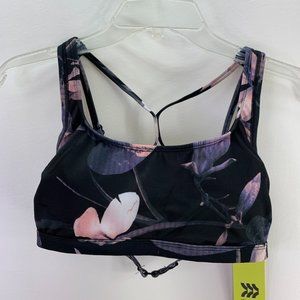All In Motion Blue Floral Sports Bra Small D1-116